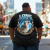 Men's Lone Wolf, Ride Free Plus Size T-Shirt