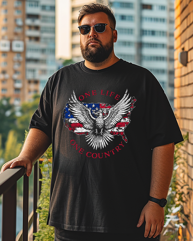 ONE LIFE ONE COUNTRY Plus Size T-Shirt & Short