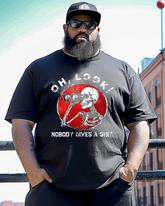 Men's  Oh, Look Nobody Gives A Shit  Plus Size T-Shirt & Short