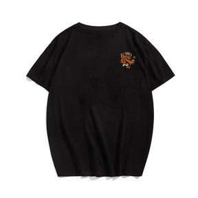 Men's Orange Wolf Plus Size T-Shirt & Short