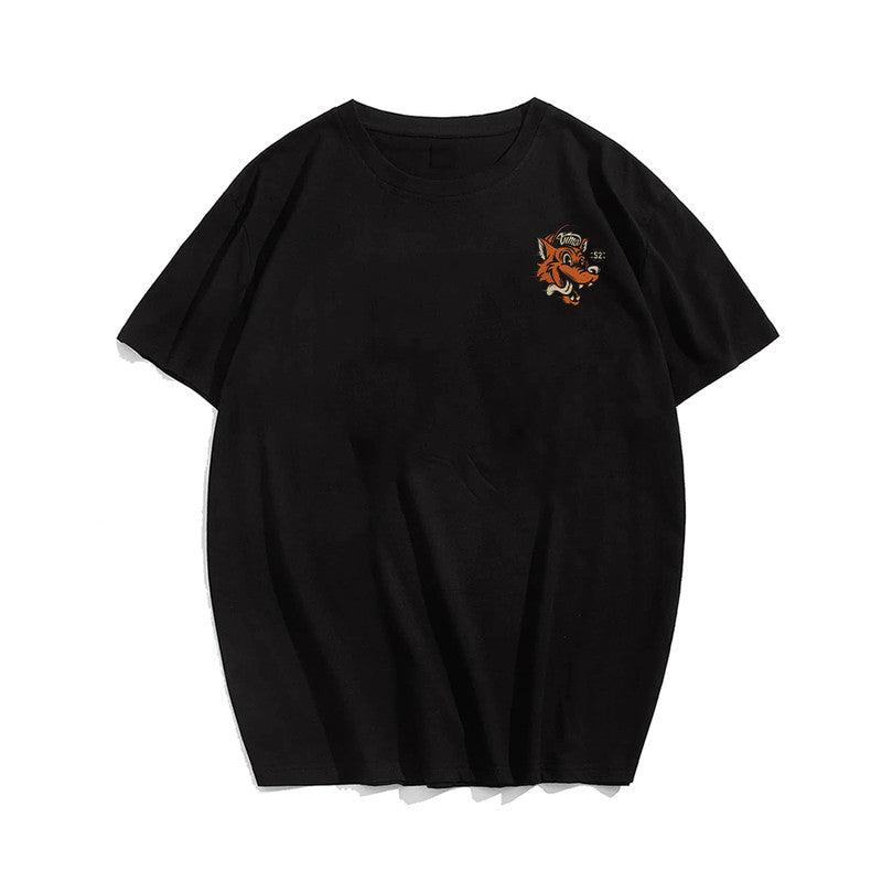 Men's Orange Wolf Plus Size T-Shirt & Short