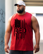 RED Print Men's Sleeveless Tee