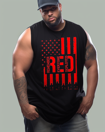 RED Print Men's Sleeveless Tee