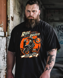 Men's Ride Loud Ride Proud Motorbike Biker Plus Size T-Shirt