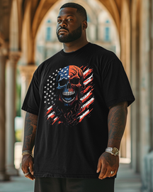 American flag faces evil dead Men's Plus Size T-shirt