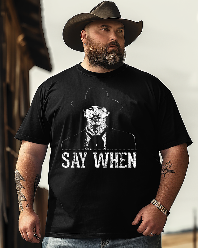 Doc Holliday - Say When Men's Plus Size T-shirt