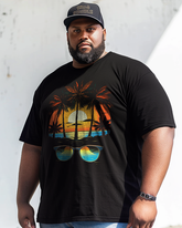 Tropical Beach Sunset Men's  Men's Plus Size T-shirt