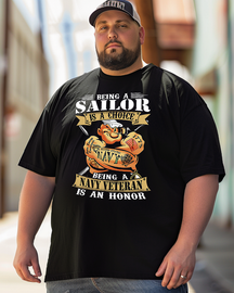 Popeye Being A Sailor Is A Choice Being A Navy Veteran Is An Honor Men's  Men's Plus Size T-shirt