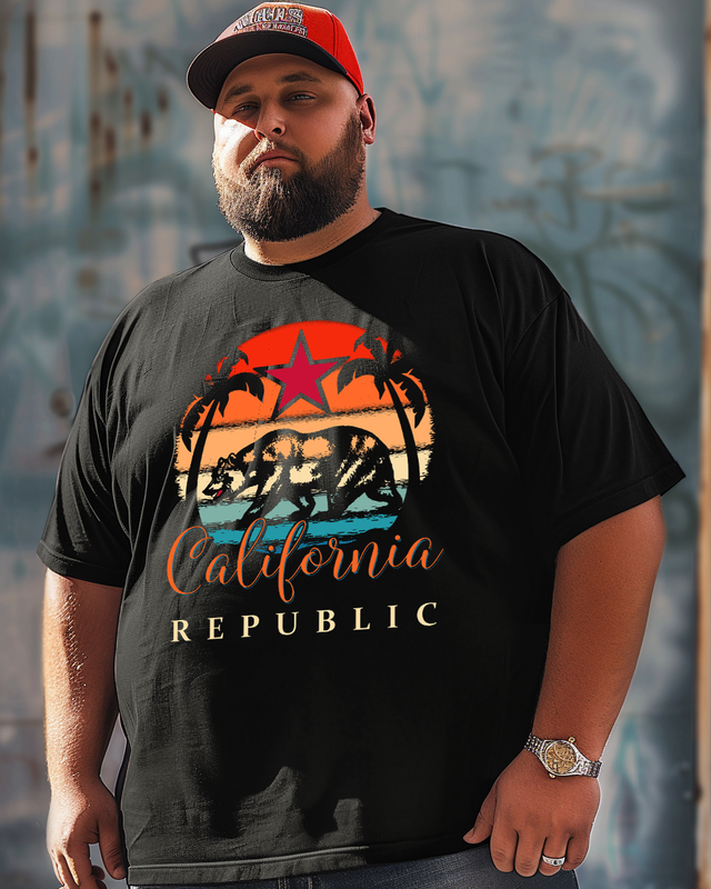 California Republic Men's Plus Size T-shirt