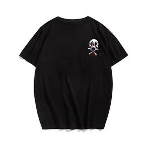 Men's TOUCH TIMES DON'T LAST Skull Graphic Plus Size T-Shirt & Short