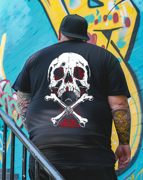 Men's TOUCH TIMES DON'T LAST Skull Graphic Plus Size T-Shirt & Short