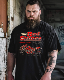 Men's The Red Stripes Plus Size T-Shirt，Motorcycle T-shirt