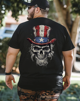 Men's UNCLE SAM SKULL Plus Size T-Shirt