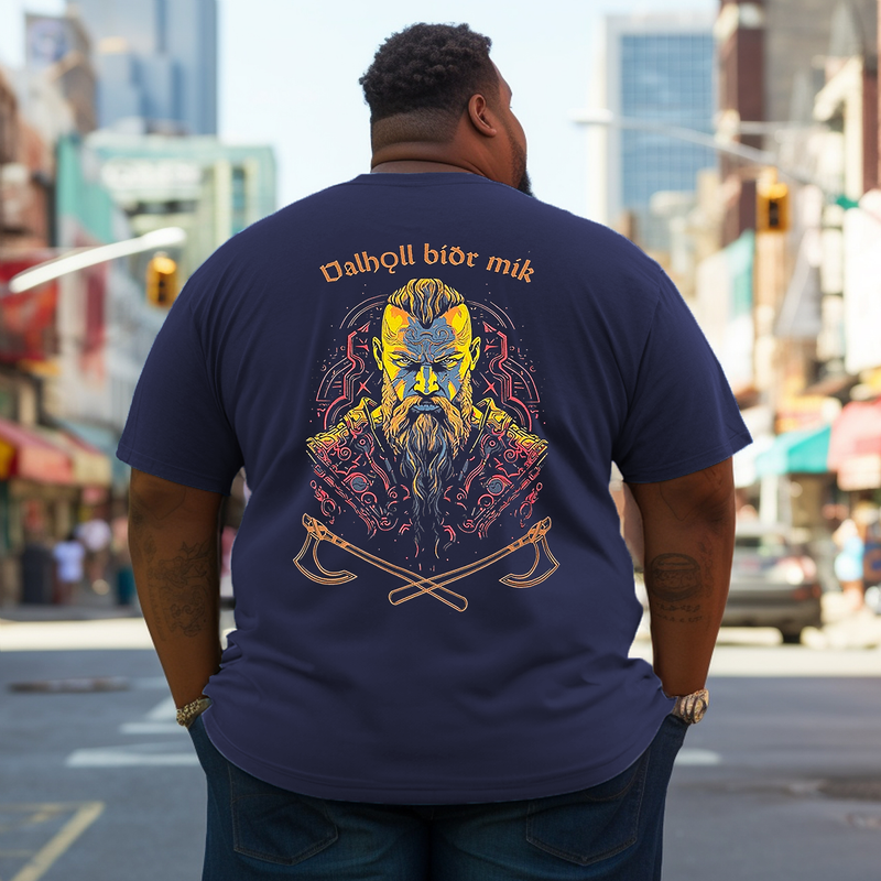 Men's Valhalla Awaits Me Plus Size T-Shirt