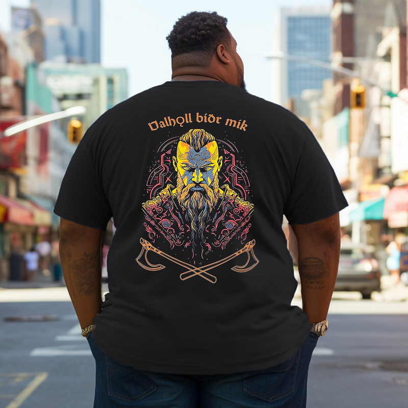 Men's Valhalla Awaits Me Plus Size T-Shirt