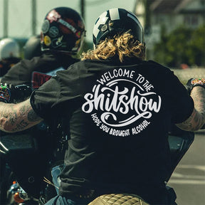 Men's WELCOME TO THE SHITSHOW Print Plus Size T-Shirt & Short