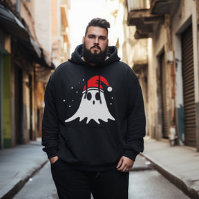 Christmas ghost  printed Men's Plus Size Hoodie