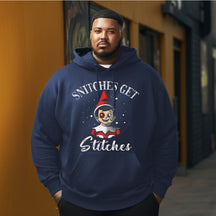 Snitches get Stitches Christmas Men's Plus Size Hoodie