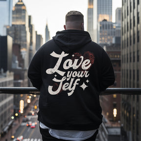 back-fashion love you jelf Men's Plus Size Hoodie