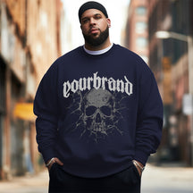 letter personalized skull Men's Plus Size Sweatshirt