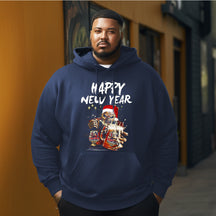 HAPPY NEW YEAR Christmas Men's Plus Size Hoodie