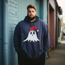 Christmas ghost  printed Men's Plus Size Hoodie