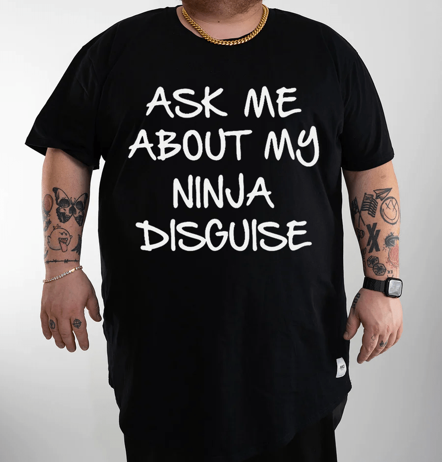 Ask Me About My Ninja Disguise Men's Plus Size T-shirt