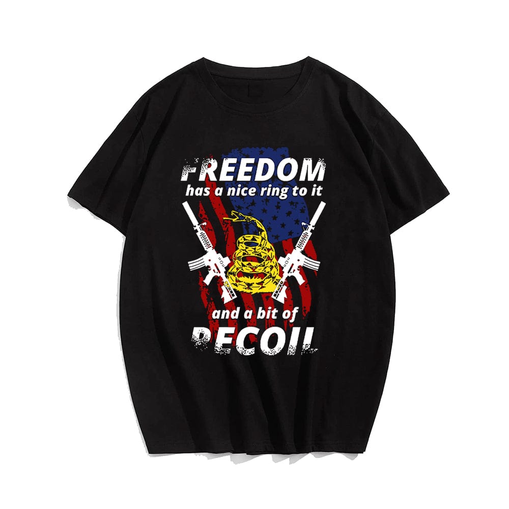 Freedom And Recoil T-shirt for Men, Oversize Plus Size Man Clothing - Big Tall Men Must Have