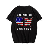 One Nation Under God Cross USA Flag Men's T-Shirts