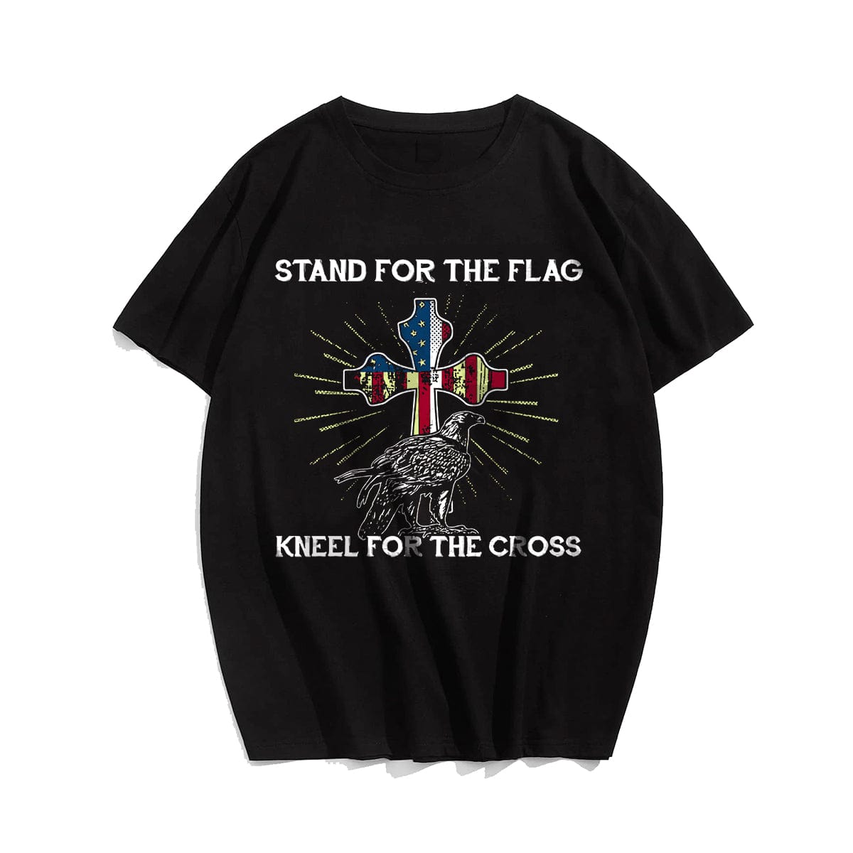 Stand For The Flag Kneel For The Cross Eagle Men's T-Shirts