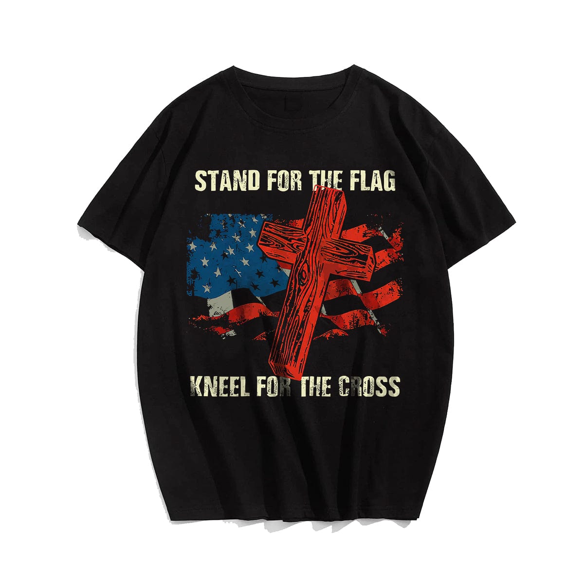 Stand For The Flag Kneel for the Cross (Version 25) Men's T-Shirts