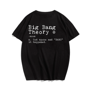 God's Definition of The Big Bang Theory Men Plus Size Oversize T-shirt for Big & Tall Man