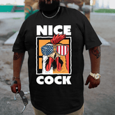 Nick Cock, Funny Men Plus Size Oversize T-shirt for Big & Tall Man