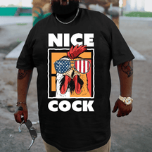 Nick Cock, Funny Men Plus Size Oversize T-shirt for Big & Tall Man