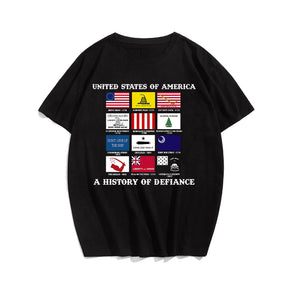 A HISTORY OF DEFIANCE Men T-shirt, Oversize Plus Size Man Clothing for Big & Tall