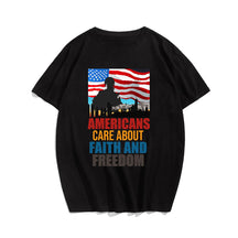 Americans care about faith and freedom Men T-shirt, Oversize Plus Size Man Clothing for Big & Tall