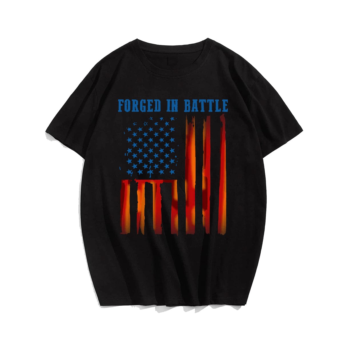 FORGED IN BATTLE Men T-shirt, Oversize Plus Size Man Clothing for Big & Tall