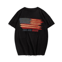 FREE AND BRAVE Men T-shirt, Oversize Plus Size Man Clothing for Big & Tall