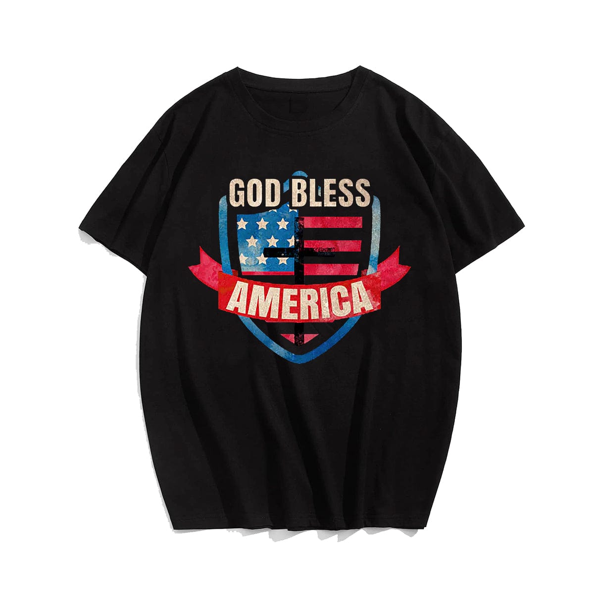 GOD BLESS AMERICA #2 Men T-shirt, Oversize Plus Size Man Clothing for Big & Tall