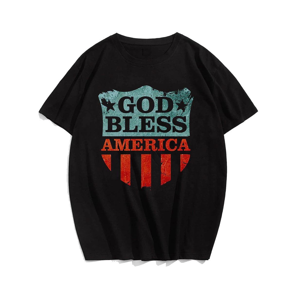 GOD BLESS AMERICA Men T-shirt, Oversize Plus Size Man Clothing for Big & Tall