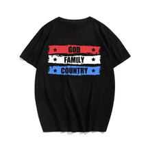 GOD FAMILY COUNTRY Men T-shirt, Oversize Plus Size Man Clothing for Big & Tall