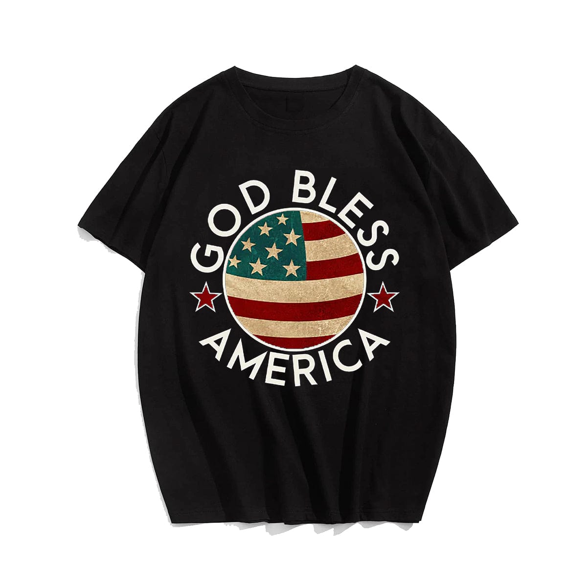 GOOD BLESS AMERICA Men T-shirt, Oversize Plus Size Man Clothing for Big & Tall