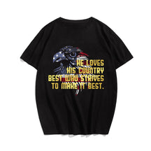 HE LOVES HIS COUNTRY T-shirt, Oversize Plus Size Man Clothing for Big & Tall