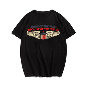 HOME OF THE FREE BECAUSE OF THE BRAVE #2 Men T-shirt, Oversize Plus Size Man Clothing for Big & Tall