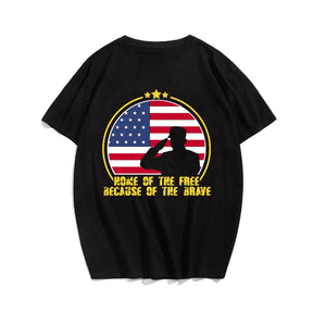 HOME OF THE FREE BECAUSE OF THE BRAVE #3 Men T-shirt, Oversize Plus Size Man Clothing for Big & Tall