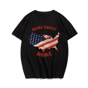 HOME SWEET HOME Men T-shirt, Oversize Plus Size Man Clothing for Big & Tall