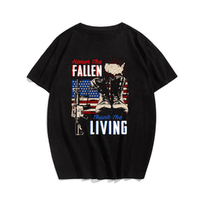 HONOR THE FALLEN Men T-shirt, Oversize Plus Size Man Clothing for Big & Tall