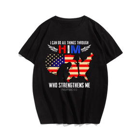 I CAN DO ALL THINGS THROUGH HIM Men T-shirt, Oversize Plus Size Man Clothing for Big & Tall