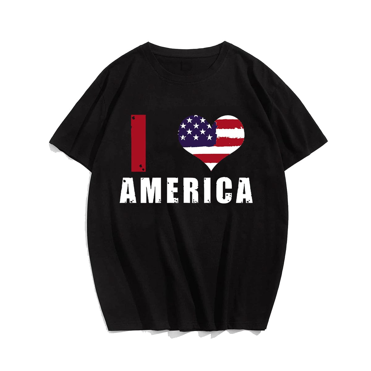 I LOVE AMERICA Men T-shirt, Oversize Plus Size Man Clothing for Big & Tall