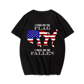 I STAND FOR THE FLAG Men T-shirt, Oversize Plus Size Man Clothing for Big & Tall